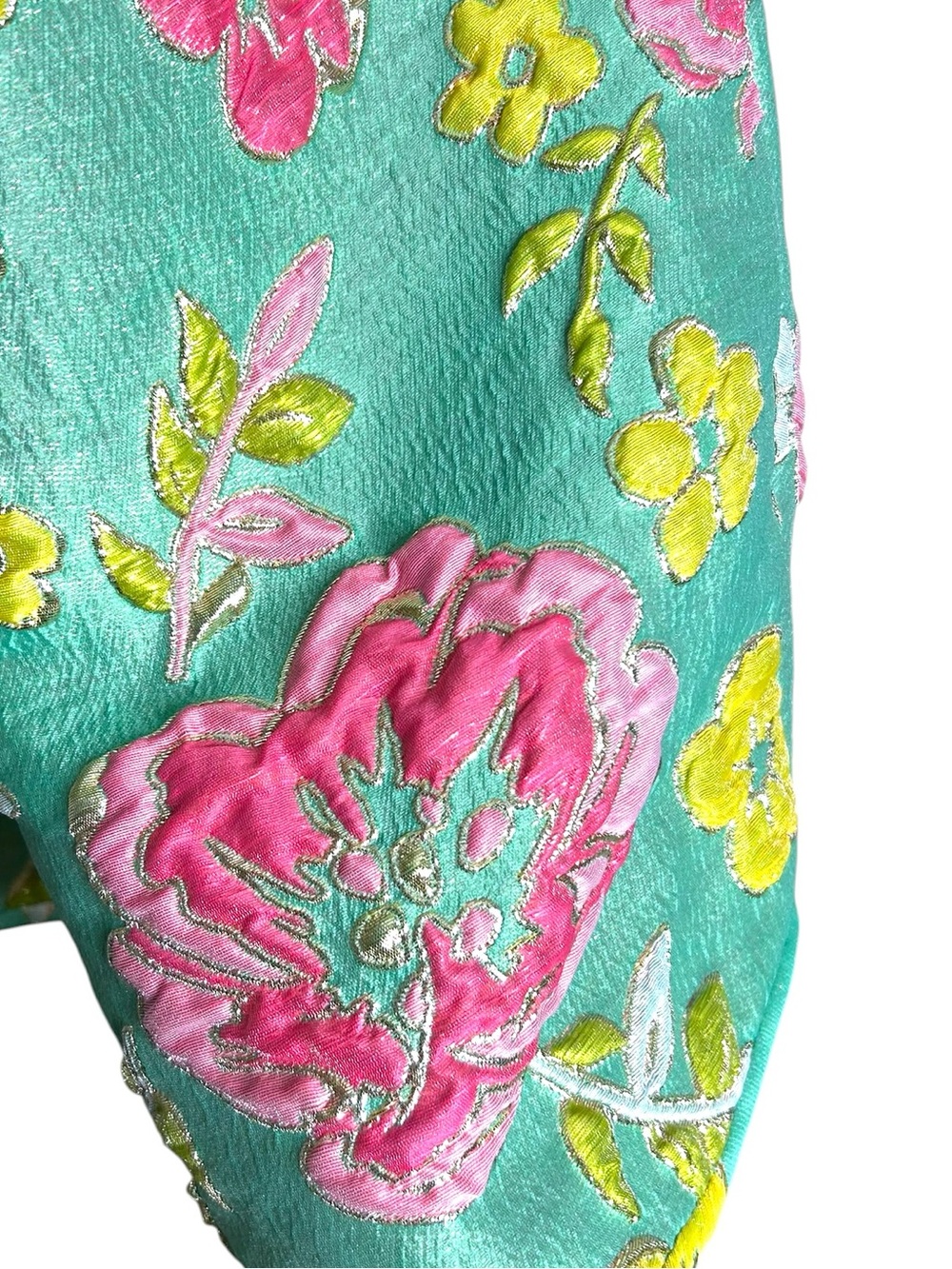 Arianne Elmy Green Good Luck Floral Jacquard Dress Oversized Women’s Size XS - Picture 7 of 9